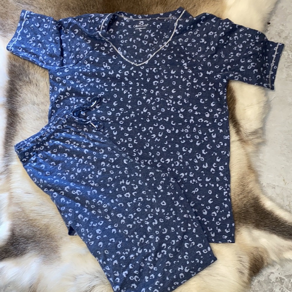 Cute blue leopard Pajama set